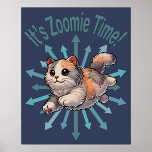Póster Es hora de Zoomie Gato Mariposa Diluto