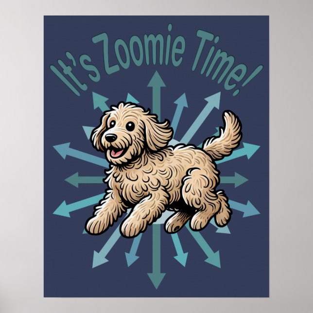 Póster Es hora de Zoomie Labradoodle (Frente)