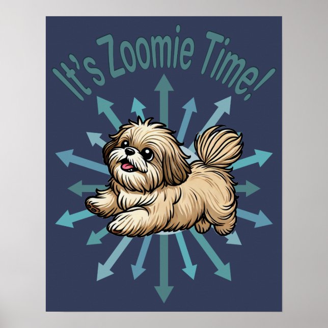 Póster Es hora de Zoomie Shih Tzu (Frente)