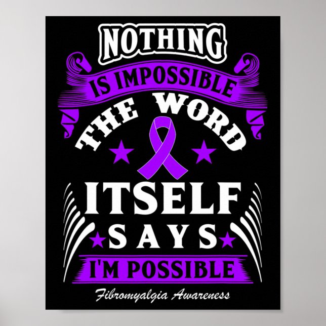 Póster ¡Es imposible! Fibromialgia Conciencia (Frente)