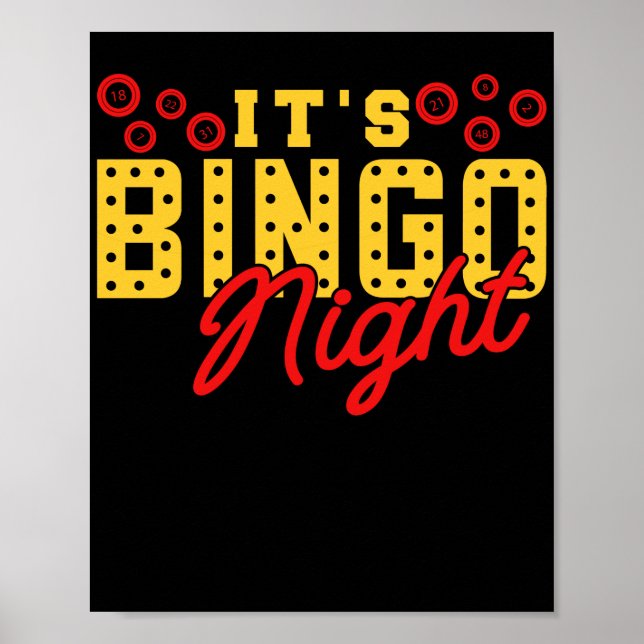 Póster Es Juego De Apuestas Gracioso De La Noche De Bingo (Frente)