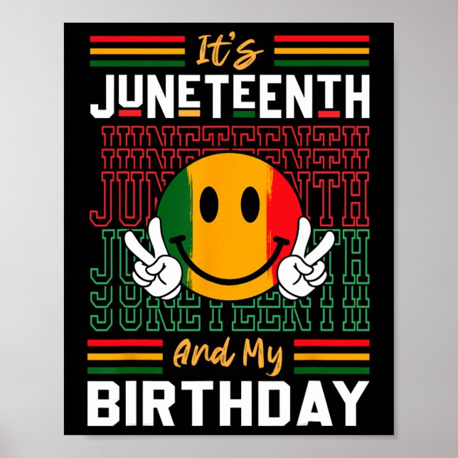 Póster Es Juneteenth y mi cumpleaños Historia de la liber (Frente)