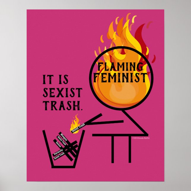 Póster Es la basura sexista que inunda el cabello feminis (Frente)