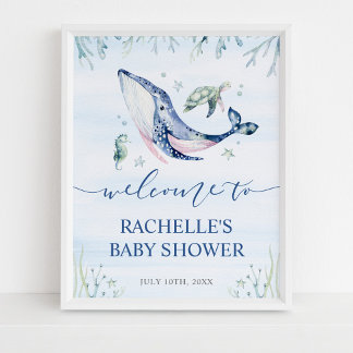 Póster Es la bienvenida de Baby Shower de un niño bajo el