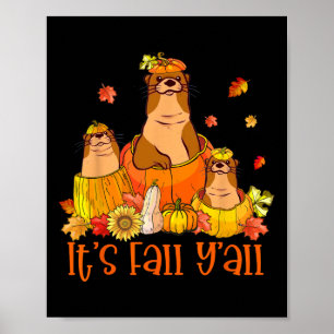 Póster Es la calabaza de la piel del otoño para el mar ot