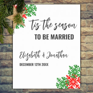 Póster Es La Temporada Boda de Navidad