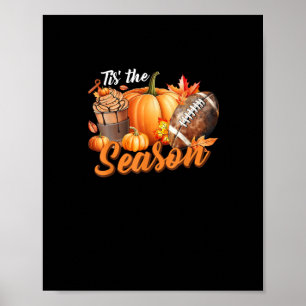 Póster Es La Temporada Calabaza Hoja Latte Otoño Día de A