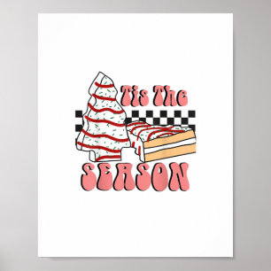 Póster Es La Temporada De Navidad Árbol De Navidad Groovy