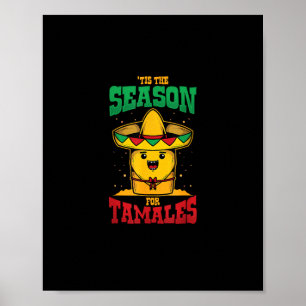 Póster Es la temporada de tamales, Navidad Mexicana