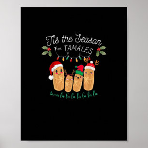 Póster Es la temporada de tamales Navidades mexicanas mod