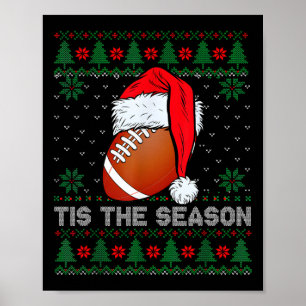 Póster Es La Temporada Fútbol Gorro De Santa De Navidad D