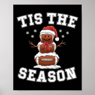 Póster Es La Temporada Fútbol Navidad Sombrero De Santa