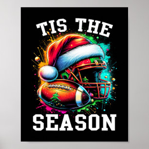 Póster Es La Temporada Mamá de Fútbol Gorro de Navidad de
