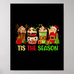 Póster es la temporada navidades café santa claus xmas f