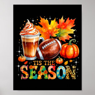 Póster Es La Temporada Otoño Café Fútbol Regalo De Otoño 