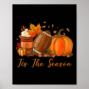 Póster Es La Temporada Otoño Fútbol Americano Calabaza Ca