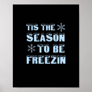 Póster Es la temporada para estilo navideño retro congela