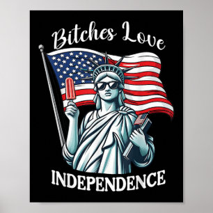Póster Es Love Independence Funny 4 De Julio Retro