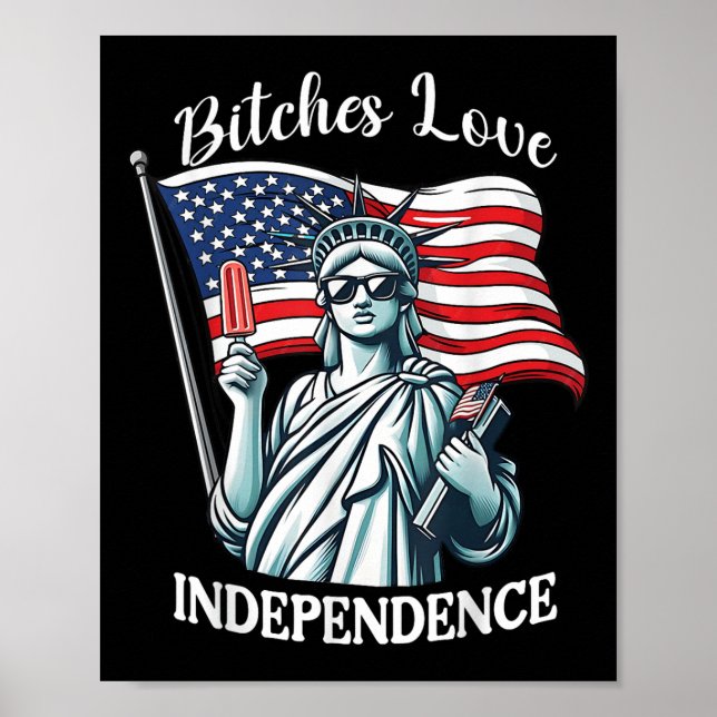 Póster Es Love Independence Funny 4 De Julio Retro (Frente)