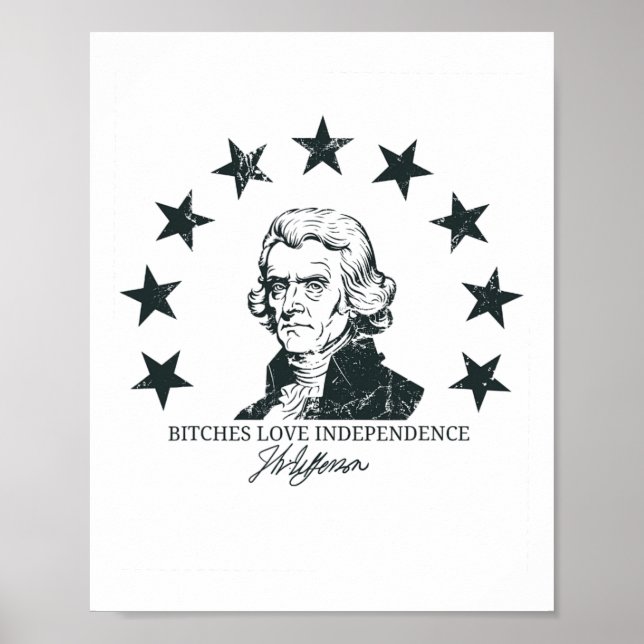 Póster Es Love Independence Funny 4 De Julio Thomas Jeff (Frente)