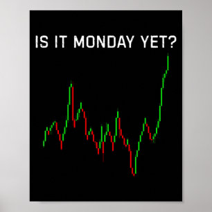 Póster ¿Es lunes? Humor divertido del mercado de valores 