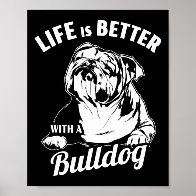 Póster Es Mejor Con Un Bulldog (Frente)