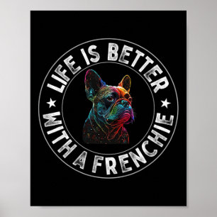 Póster Es Mejor Con Un Bulldog Francés - Francés