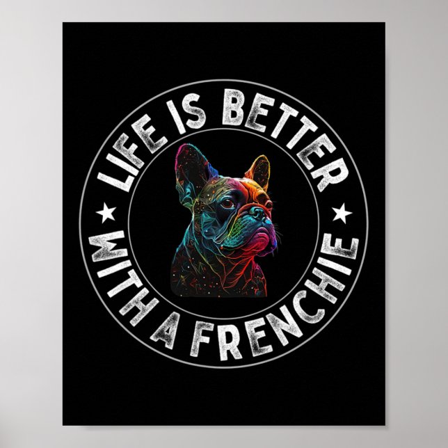 Póster Es Mejor Con Un Bulldog Francés - Francés (Frente)