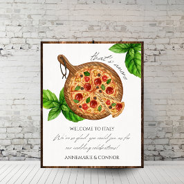 Póster Es mejor el cartel de bienvenida de la pizza itali