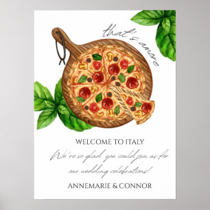 Póster Es mejor el cartel de bienvenida de la pizza itali
