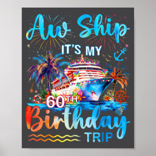 Póster Es mi crucero de vacaciones de cumpleaños número 6