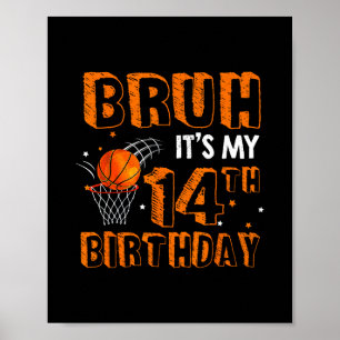 Póster Es Mi Cumpleaños 14 Soy Un Sketll Jugador De 14 Añ