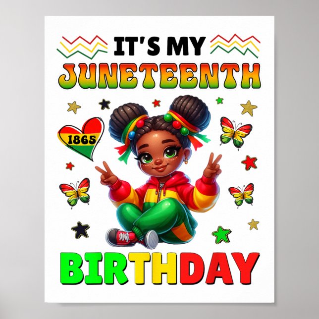 Póster Es mi cumpleaños 19 de junio para los Chicas Ki (Frente)