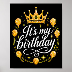 Póster Es mi cumpleaños celebración de fiesta de corona d
