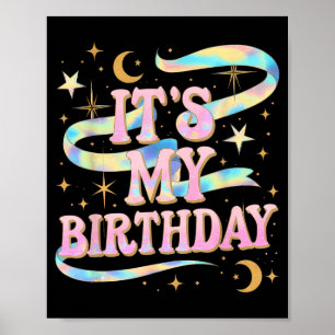 Póster Es Mi Cumpleaños Chicas Mujeres Groovy Coquette Cu