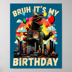 Póster Es mi cumpleaños Fiesta de cumpleaños de Kaiju Jap