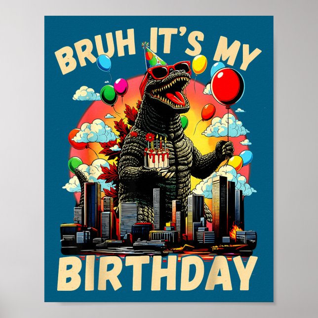 Póster Es mi cumpleaños Fiesta de cumpleaños de Kaiju Jap (Frente)