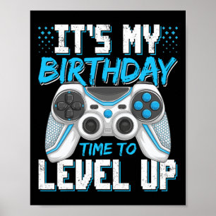 Póster Es Mi Cumpleaños Jugador Sube De Nivel Fiesta De V