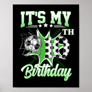 Póster Es mi cumpleaños número 10 Fútbol 10 años Bday Pie