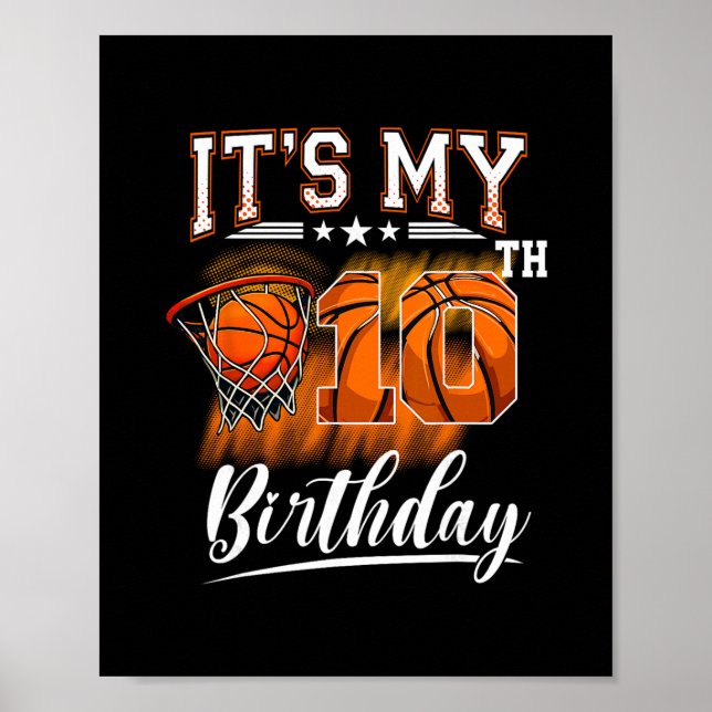 Póster Es mi cumpleaños número 10 Tema Sketll 10 años Bi (Frente)