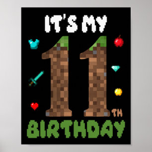 Póster Es mi cumpleaños número 11 Divertido Videojugador