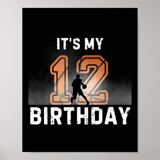 Póster Es mi cumpleaños número 12 Fiesta de Sketll Cumple (Frente)