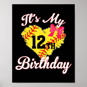 Póster Es mi cumpleaños número 12, niña suave de 12 años