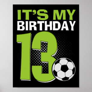 Póster Es mi cumpleaños número 1 niño fútbol 1 año de eda