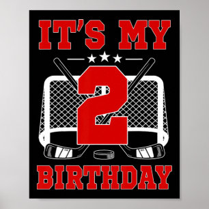 Póster Es mi cumpleaños número 2 tema de hockey sobre hie