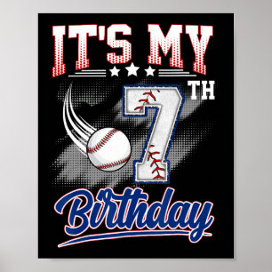 Póster Es mi cumpleaños número 7 Bysebyll 7 años cumpleañ