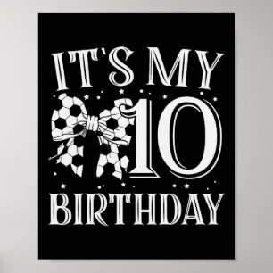 Póster Es mi cumpleaños número 7 de fútbol femenino fiest