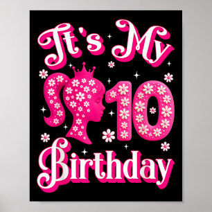 Póster Es mi décimo cumpleaños Chica Doll de 10 años Bday