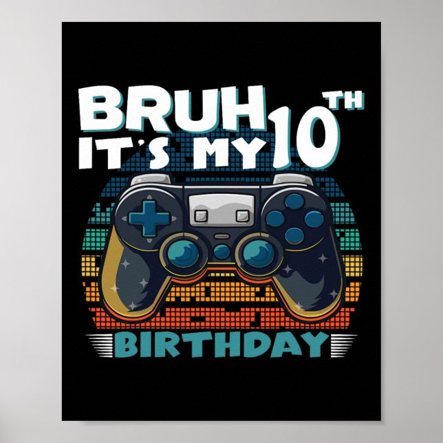 Póster Es mi décimo cumpleaños, videojuego de Guay de 10  (Frente)