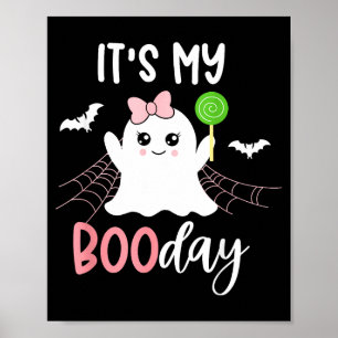 Póster Es Mi Día de Boo Lindo Cumpleaños de Halloween Fan
